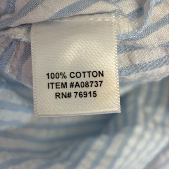 Womens Seer Sucker Striped Robe Size S Classic Lace Trad Wife SAHM‎ Cozy Retro - Picture 3 of 8